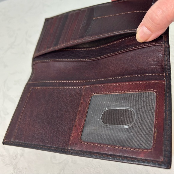 Genuine Leather Long Wallet RFID Coffee Brown Mahogany - Picture 4 of 9